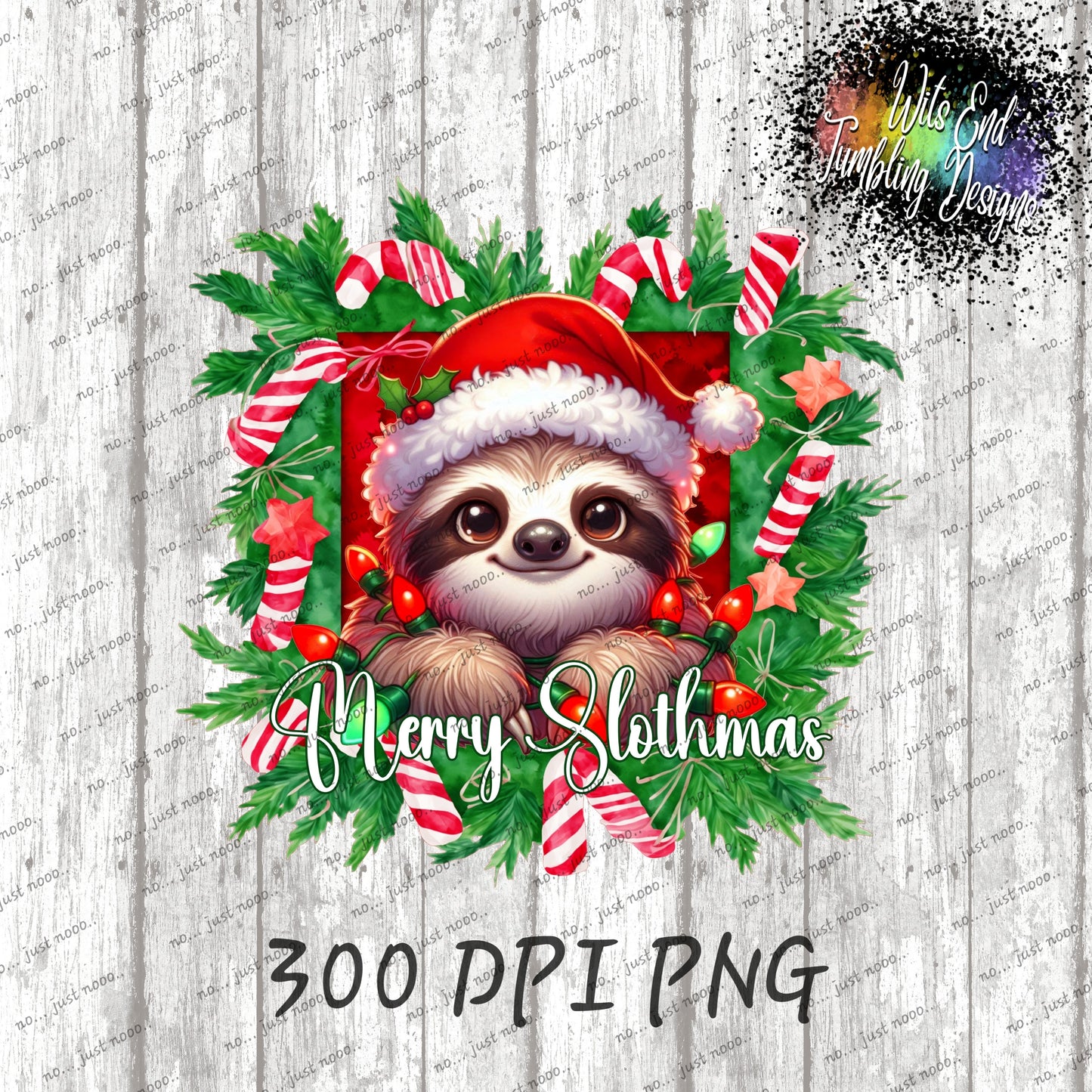 Merry Slothmas ~ 300DPI PNG **DIGITAL DOWNLOAD ONLY**