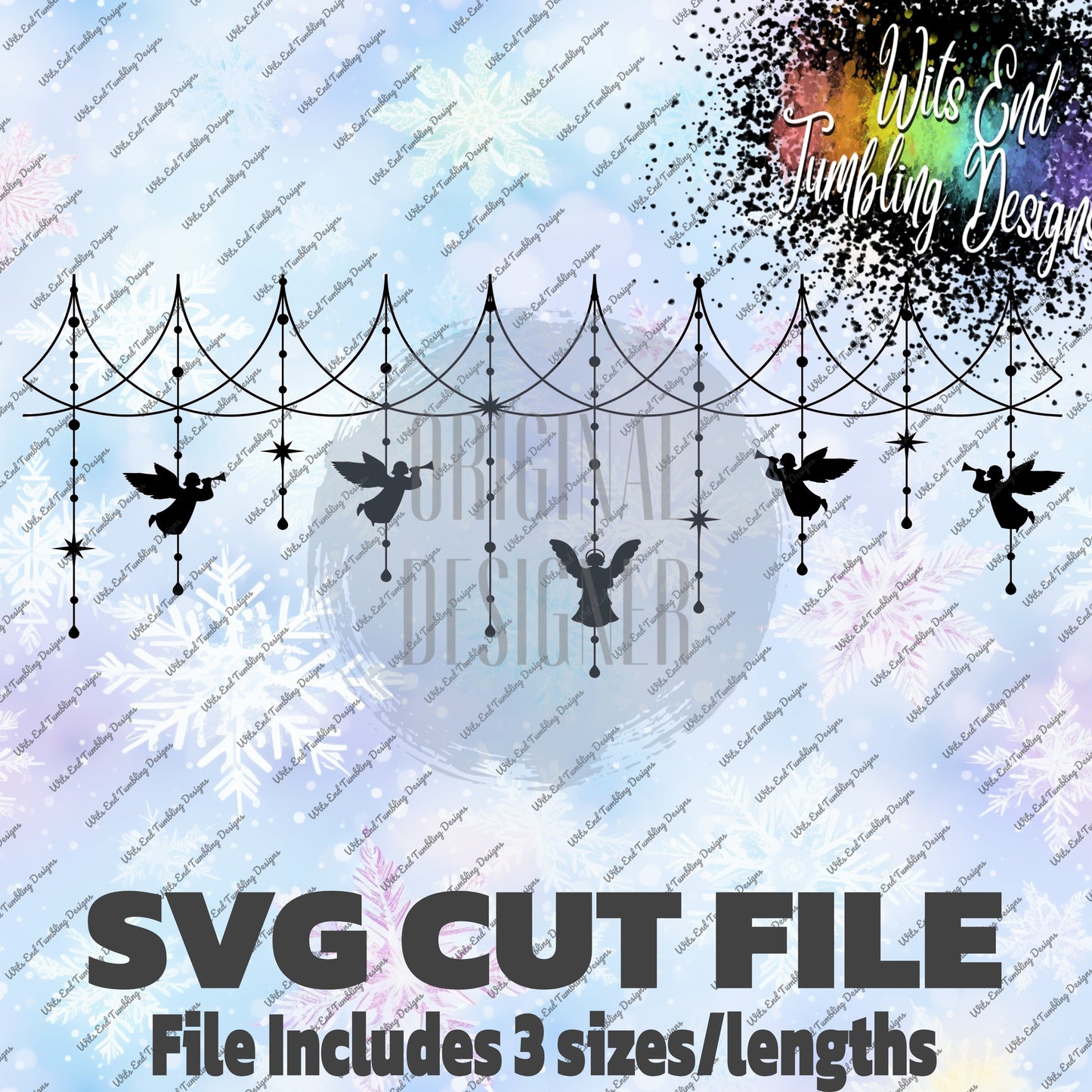 Angel Swag Chandelier border SVG CUT FILE THREE SIZES/LENGTHS ** DIGITAL DOWNLOAD**