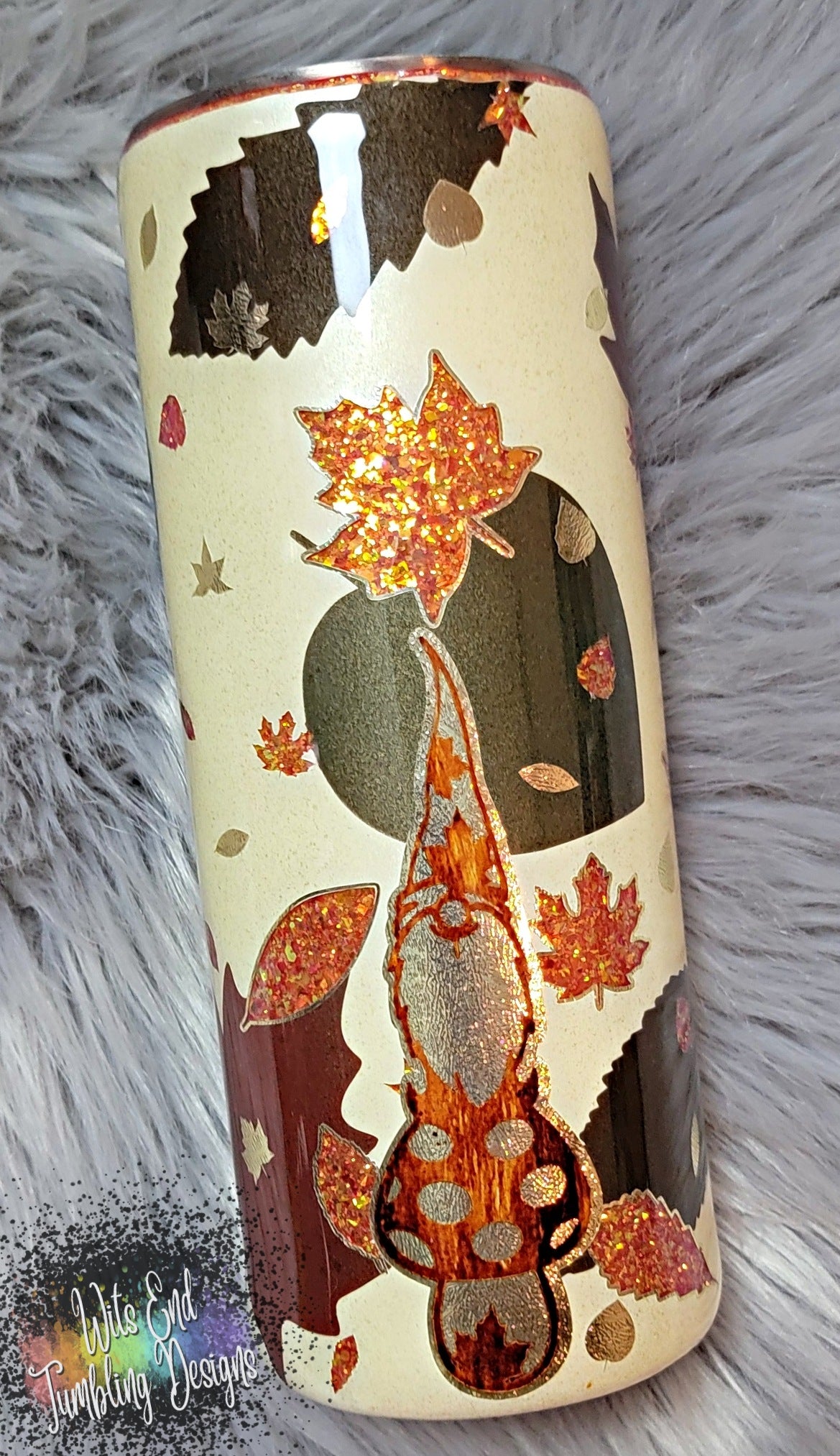 24oz layered peekaboo woodland gnome tumbler