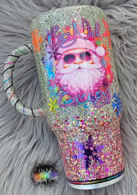 24oz Big Nick Energy with snow globe/moving glitter bottom