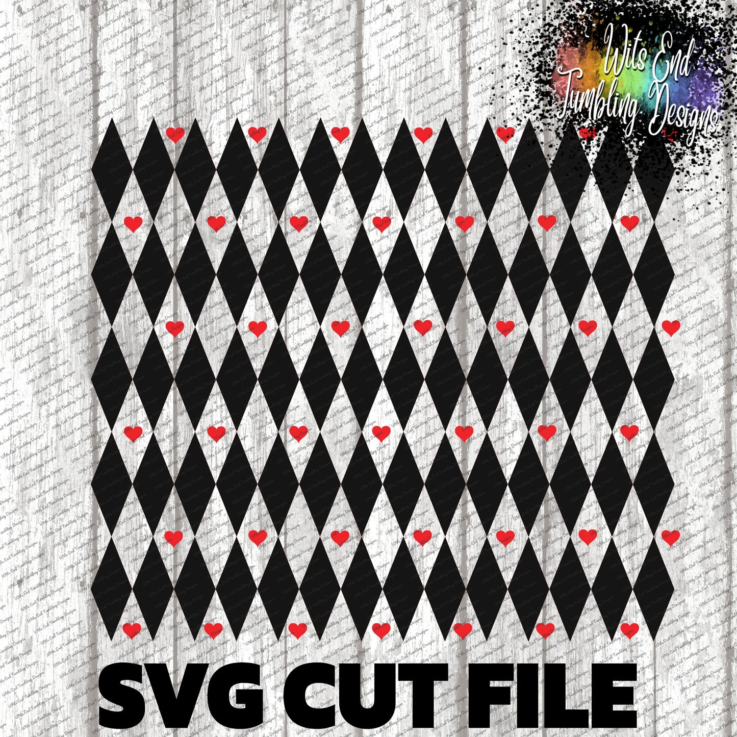 Harlequin Love SVG CUT FILE **DIGITAL DOWNLOAD ONLY**