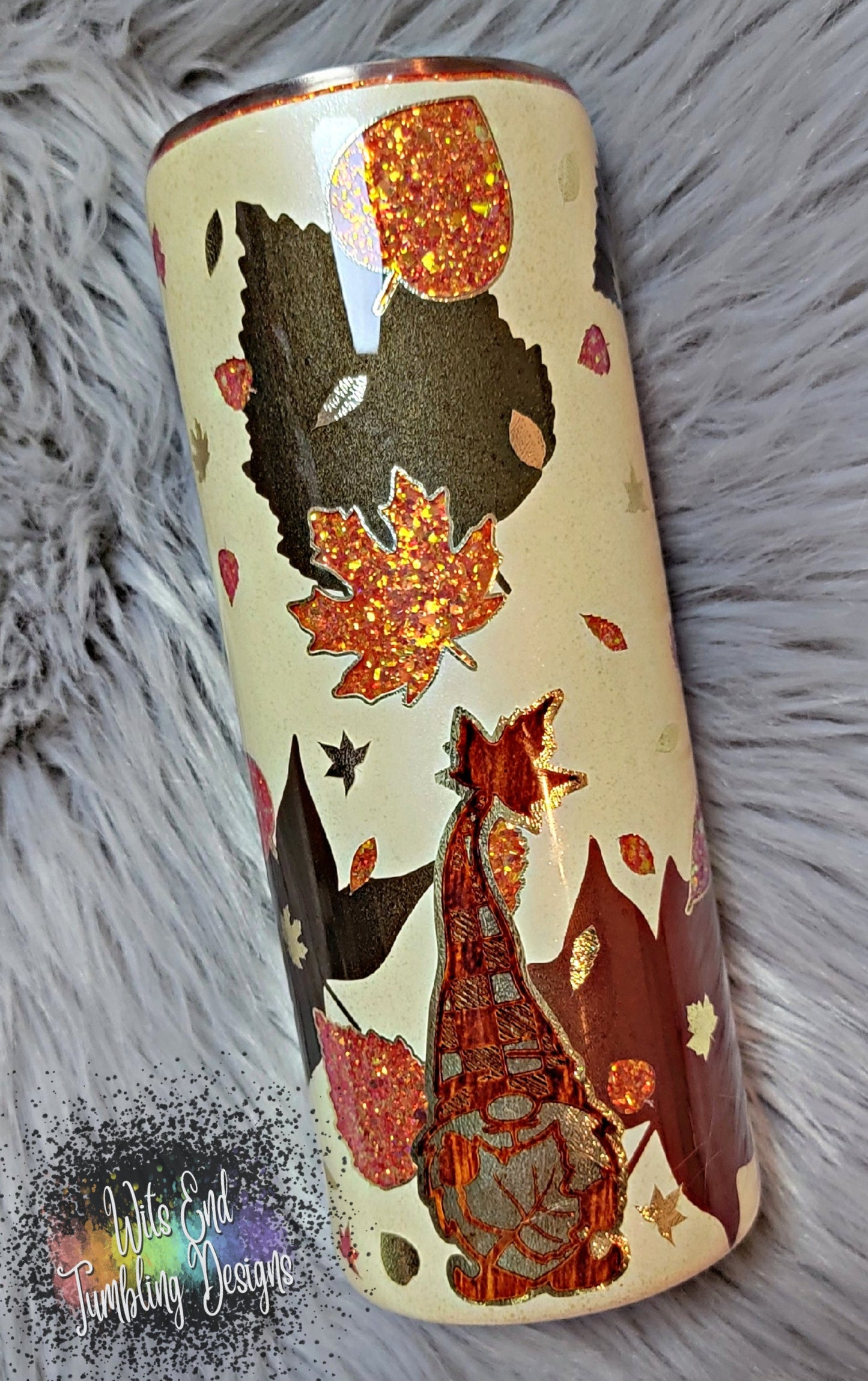 24oz layered peekaboo woodland gnome tumbler